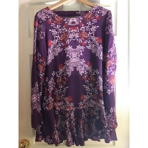 Free people dress Floral Open Back Tunic Casual